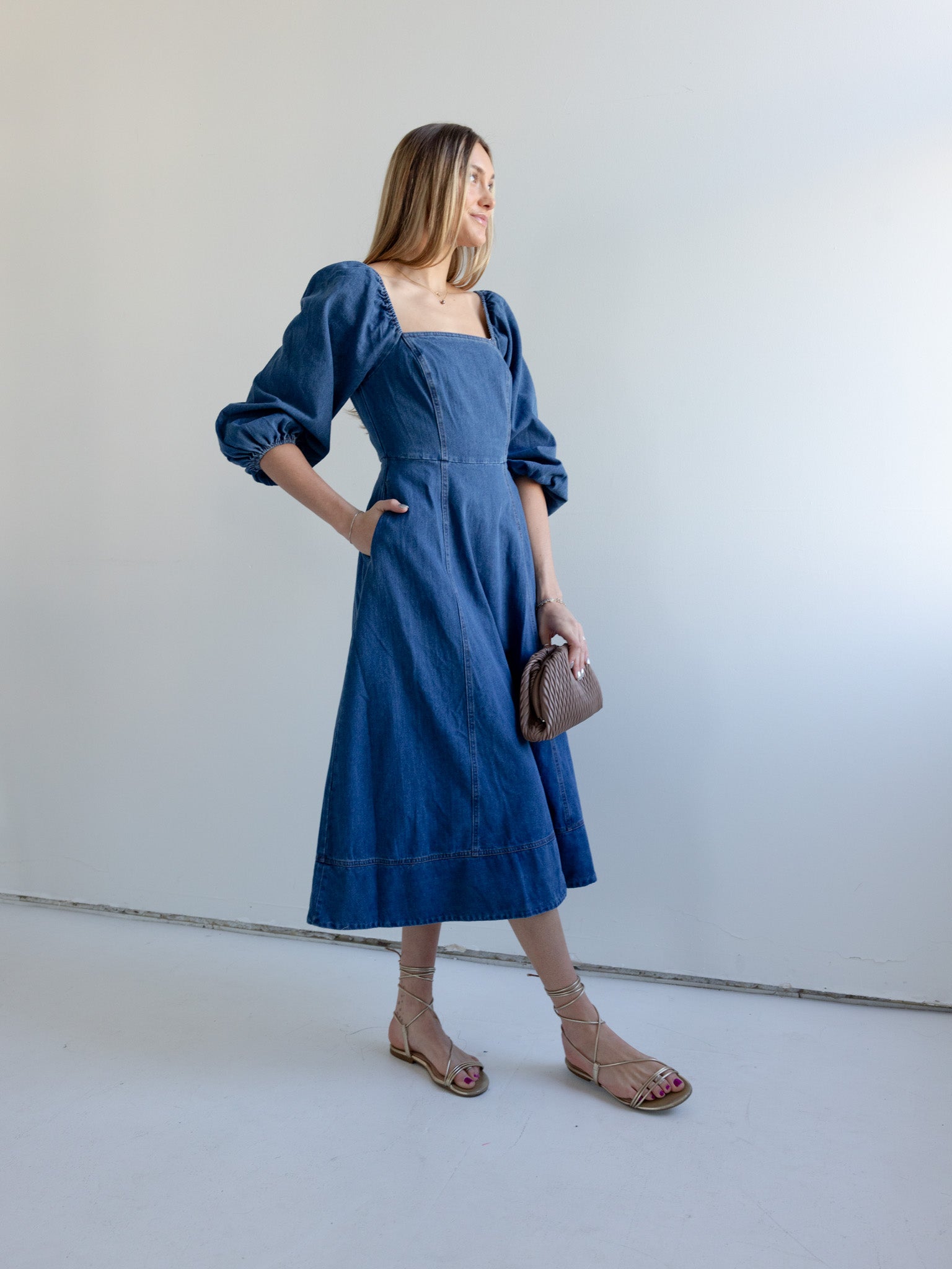 Vanessa Denim Midi Dress - Image 2