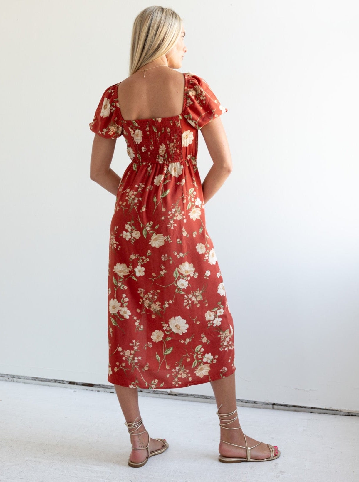 Janie Floral Dress - Rust - Image 2