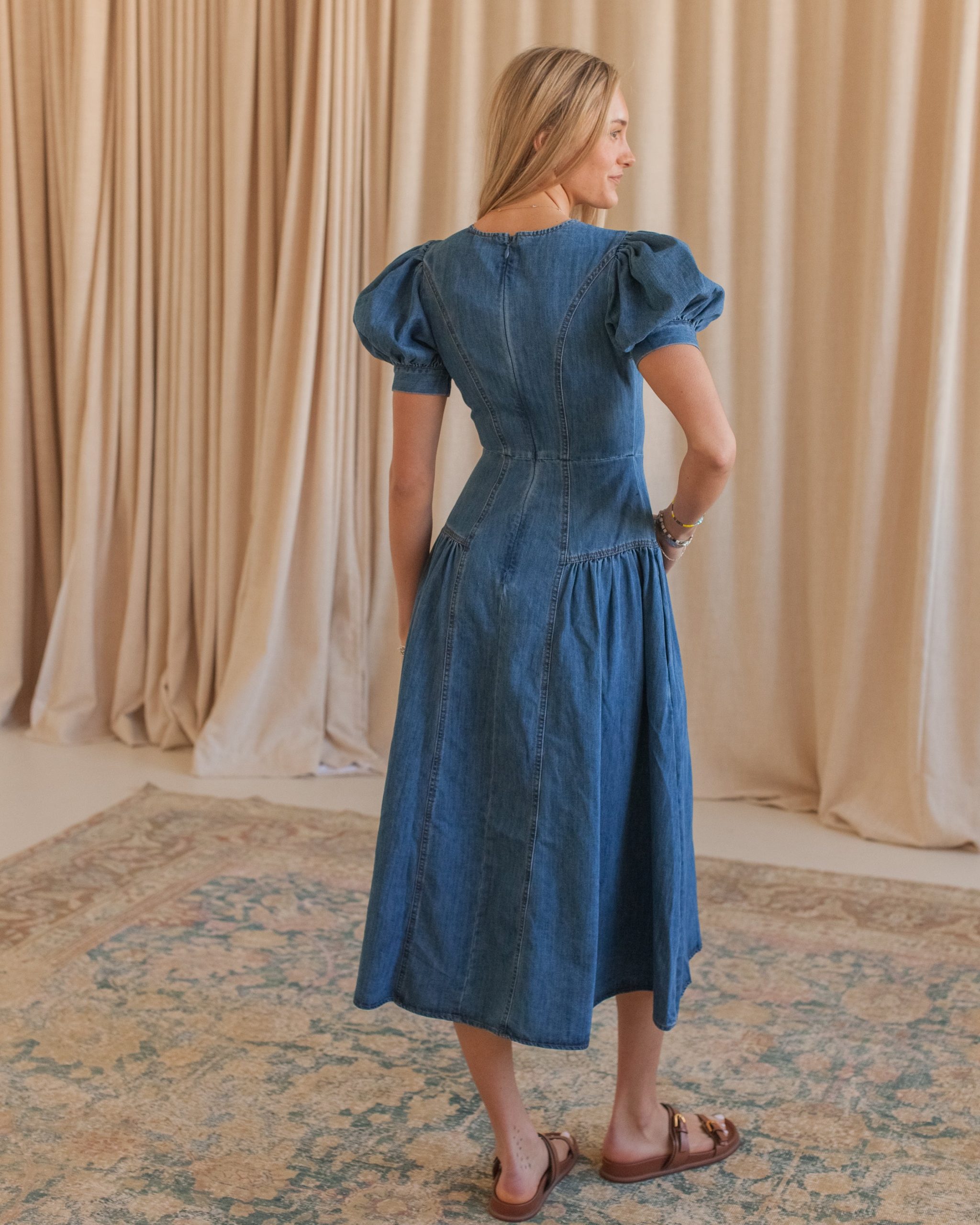 Rosie Midi Dress- Denim - Image 5