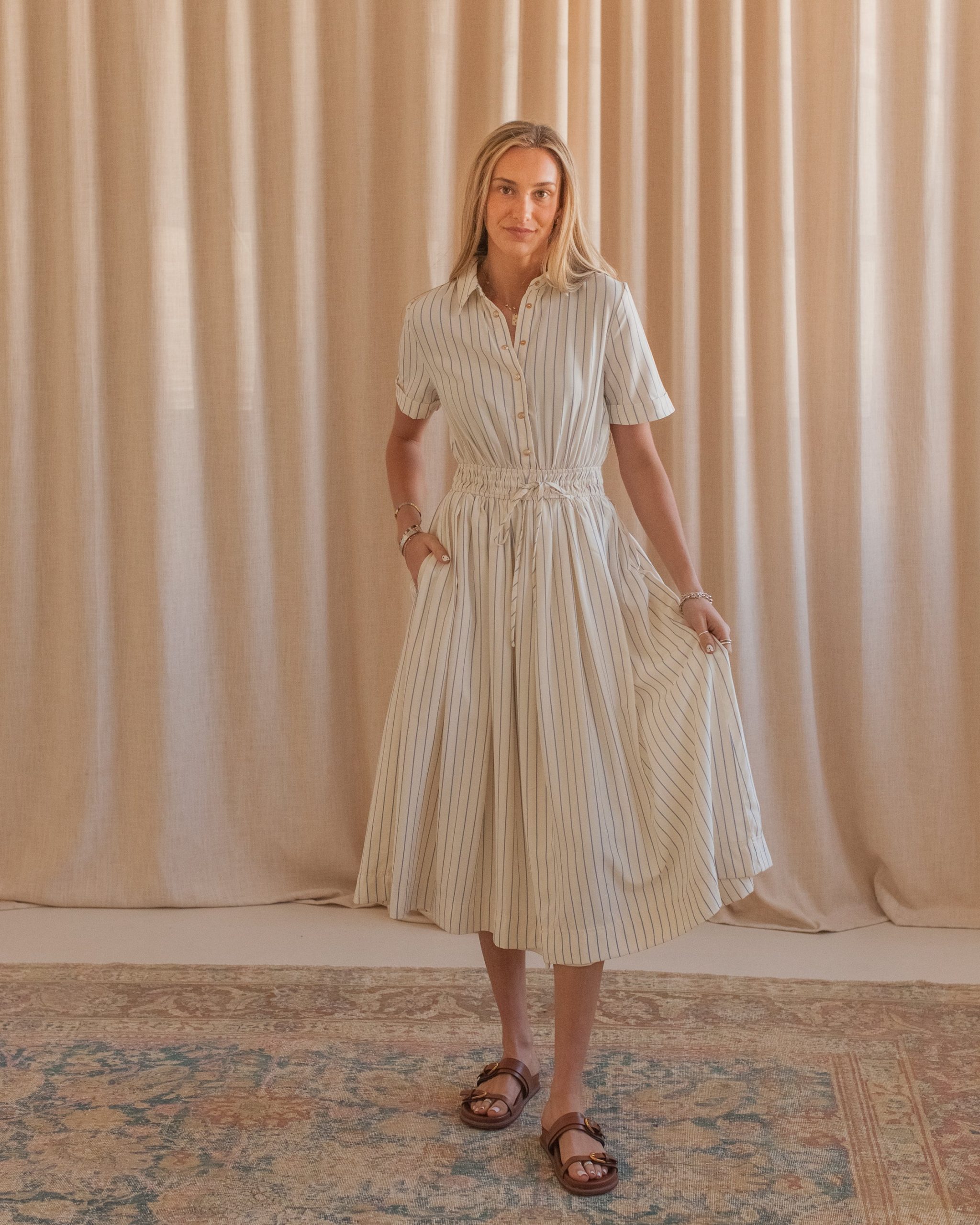 Striped Woven Shirtdress - Image 2
