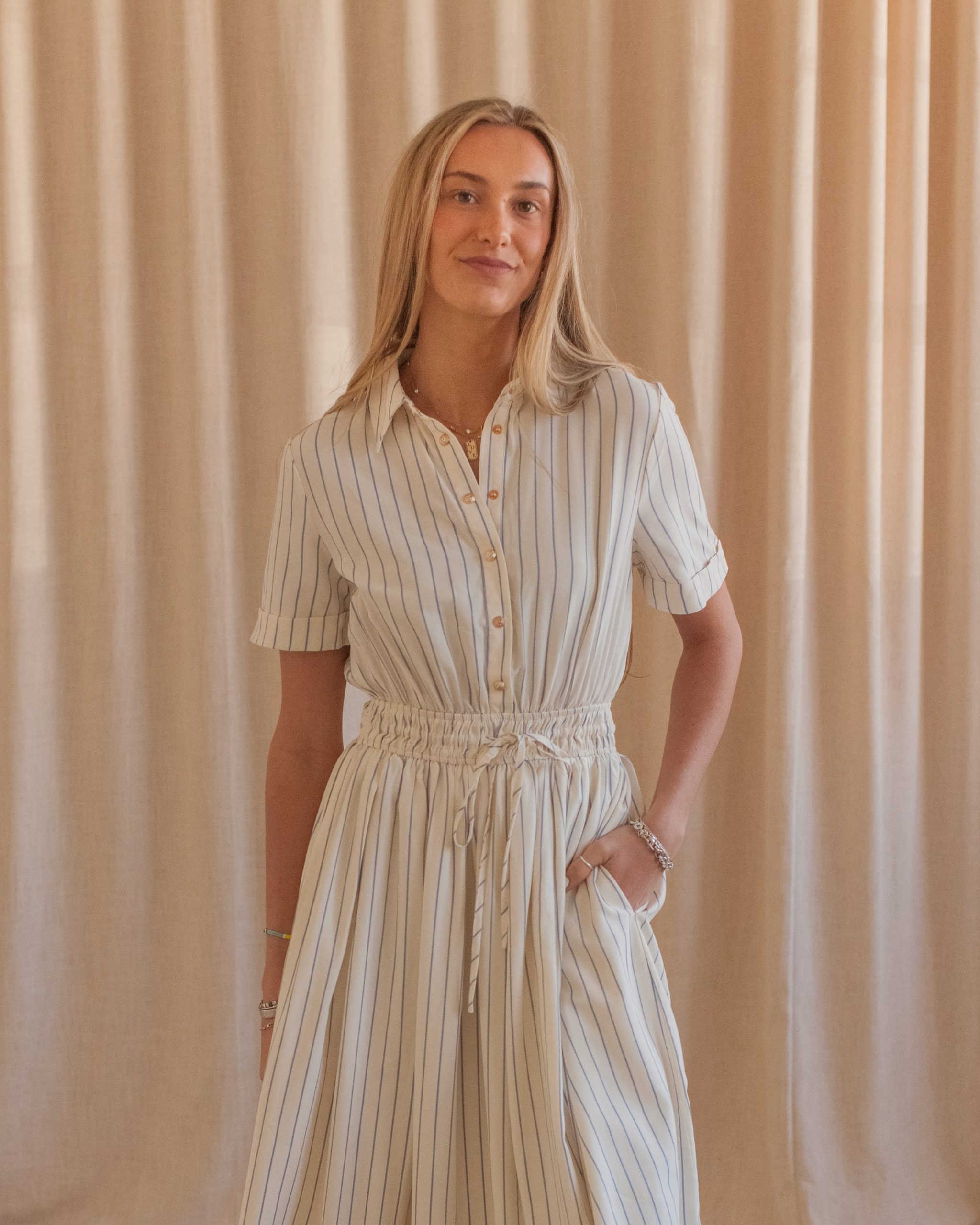 Striped Woven Shirtdress - Image 5