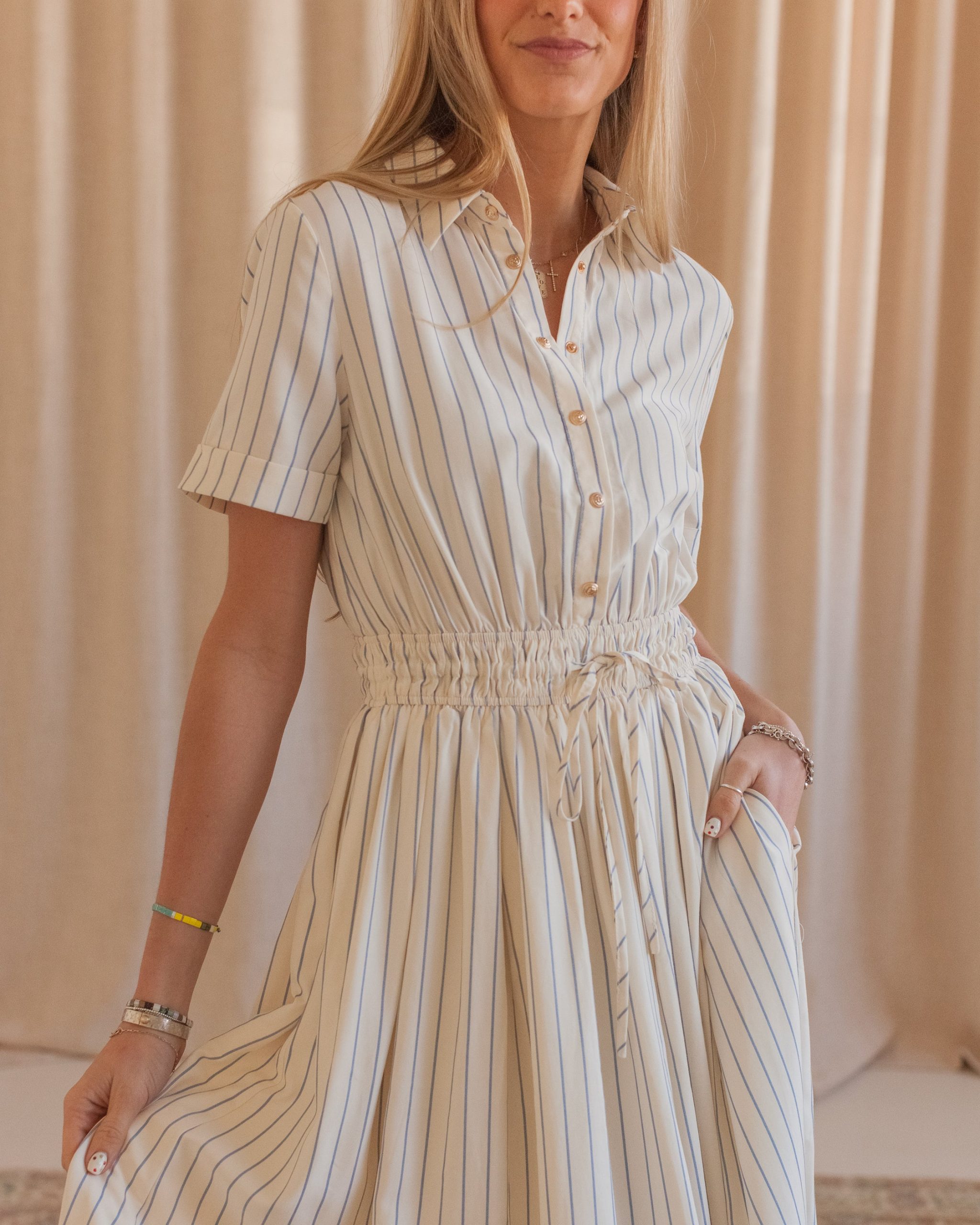 Striped Woven Shirtdress - Image 3