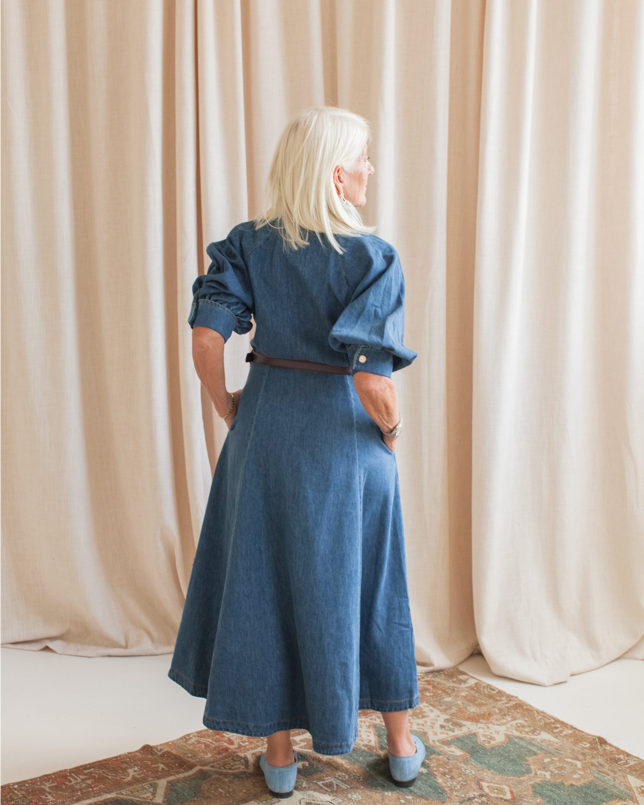 Lena Denim Belted Dress - Image 3